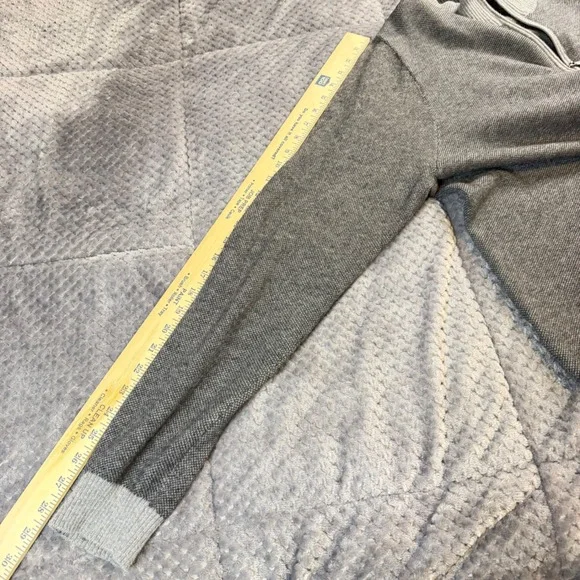 Tommy Bahama Mens XL Gray Cashmere blend Full Zip Sweater Elbow Patches Mockk - Picture 6 of 11
